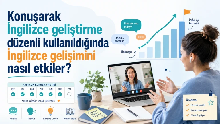 Konuşarak İngilizce Geliştirme Düzenli Kullanıldığında İngilizce Gelişimini Nasıl Etkiler kapak